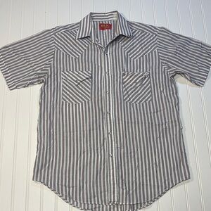 Ely Plains Western Men’s Pearl Snap shirt size M organic